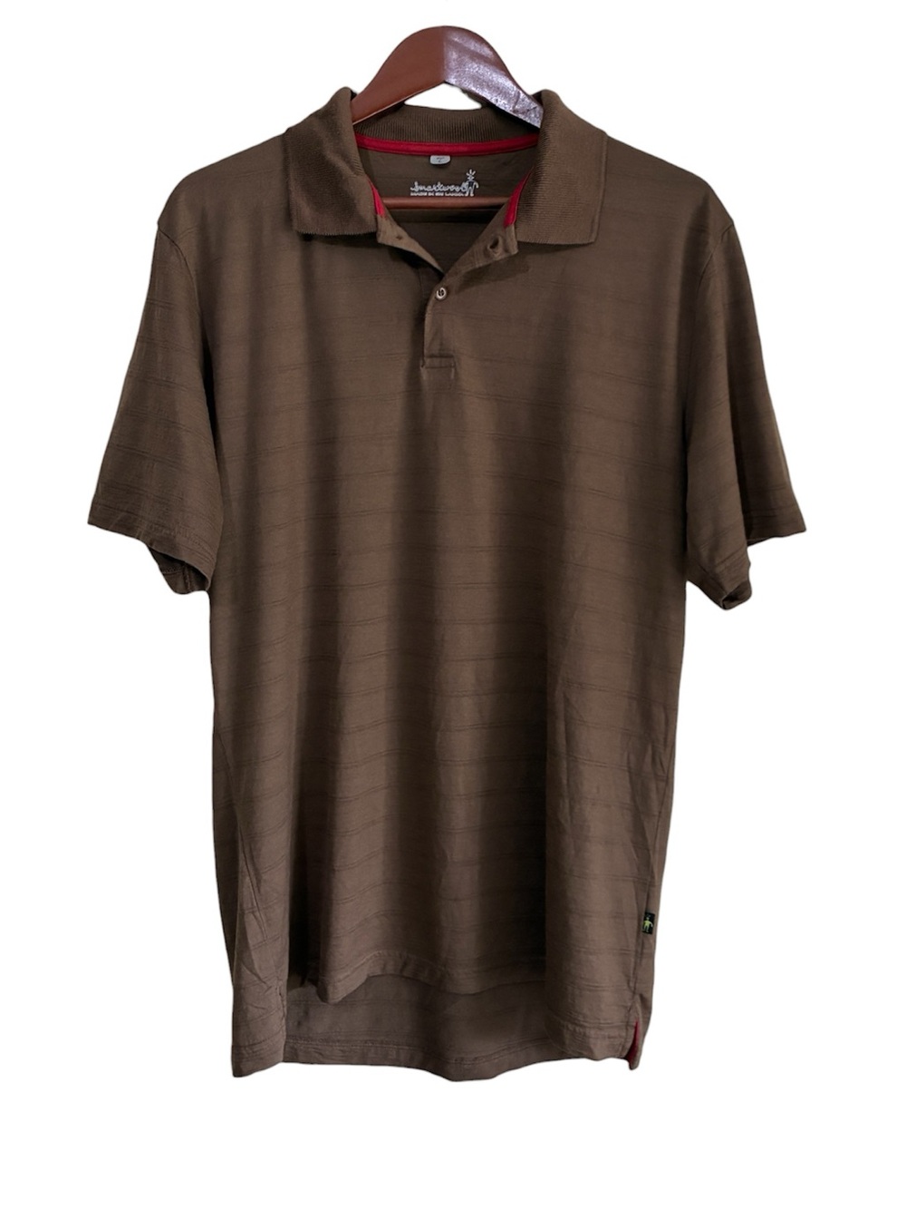 Smartwool Men's Brown 100% Merino Wool Polo Shirt Size Large